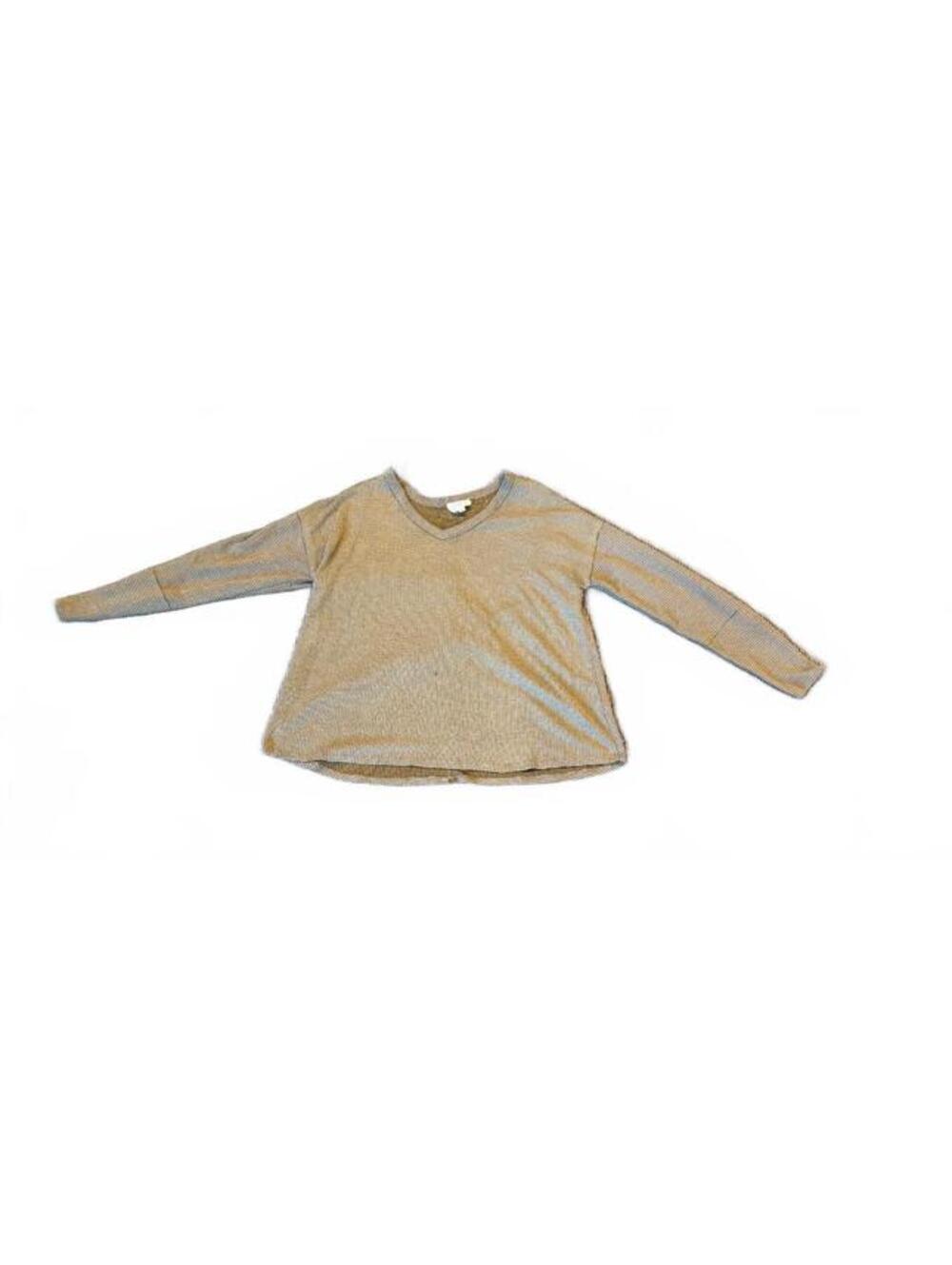 Andrée by Unit Beige Waffle Knit Long Sleeve Pullover Sweater Size Large